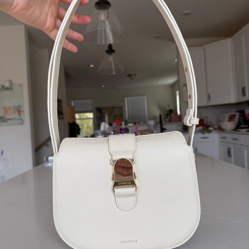 Senreve Cadence Crossbody in Cream with Gold Hardware Gently Used